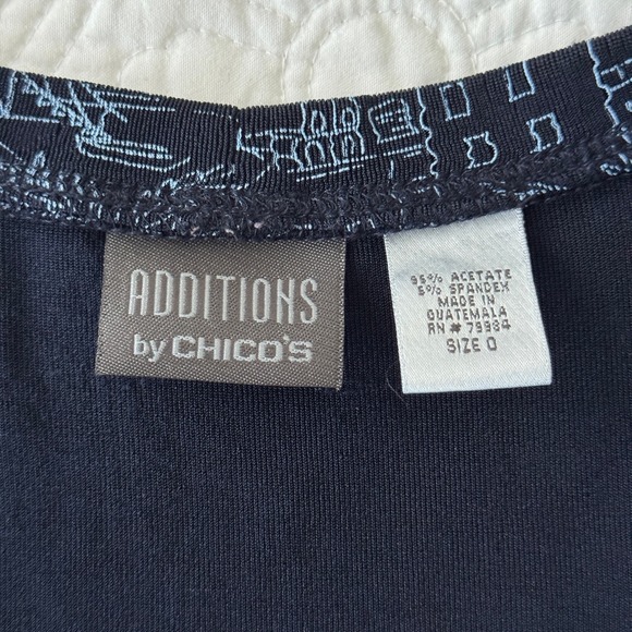 Additions by Chico's Open Cardigan Blue Coastal Resort Print Chico's Size 0 S - Picture 8 of 8